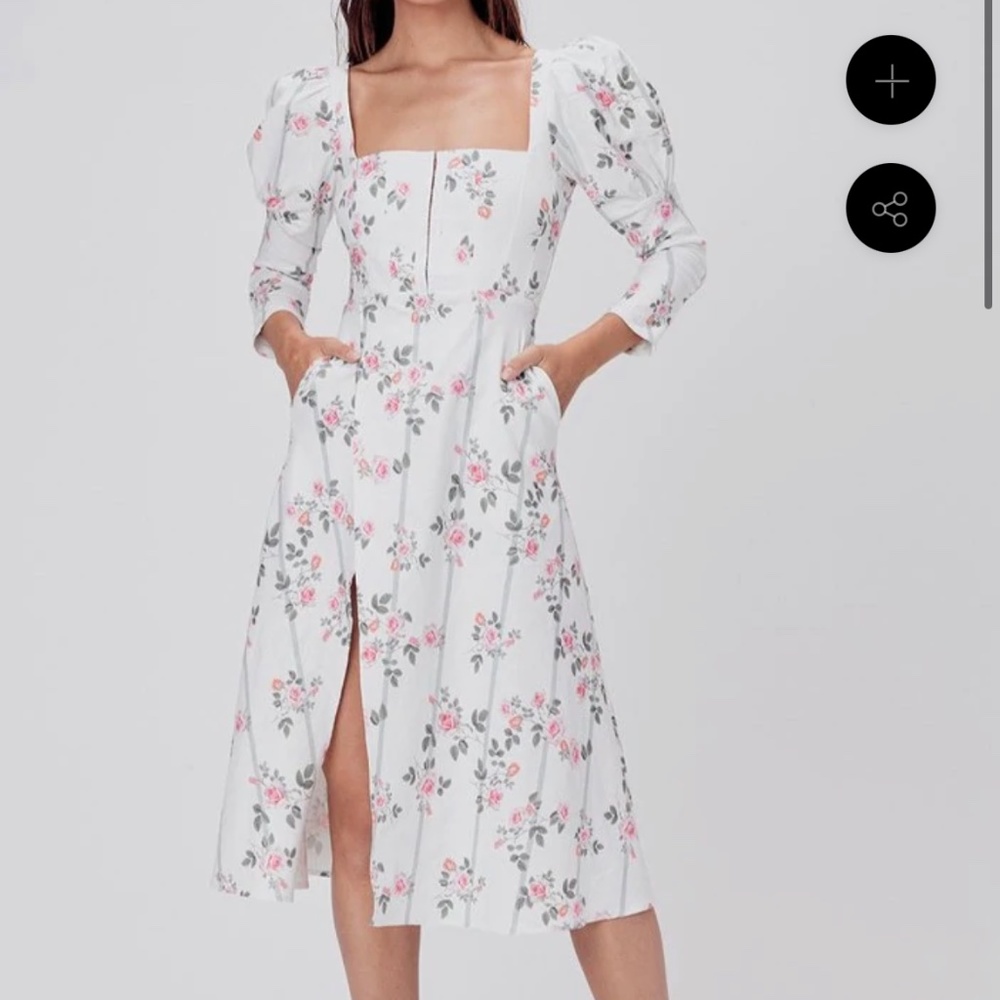 For Love and Lemons Rose Striped Midi Dress
